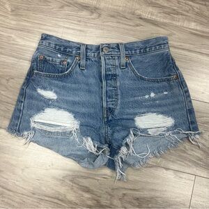 Levi's 501® Original Fit High-Rise Distressed  Women's Jean Shorts Size 26